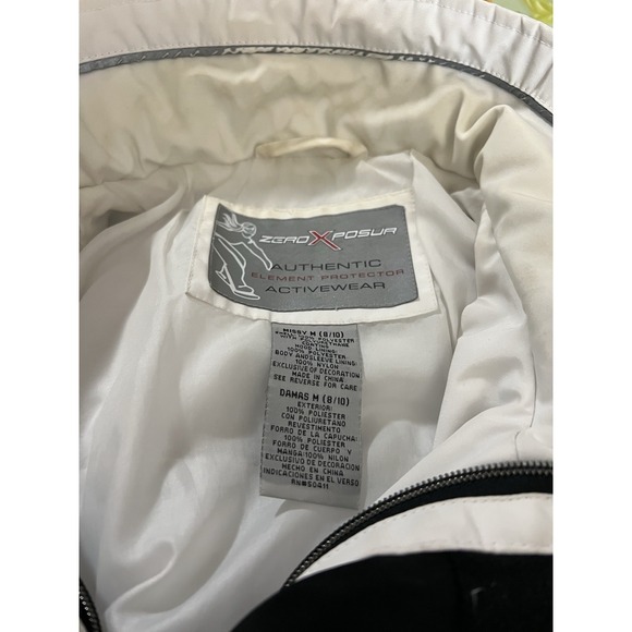 ZEROXPOSUR Women's 8/10 White Winter Jacket Plush Ski Snow Coat Activewear - Picture 4 of 6